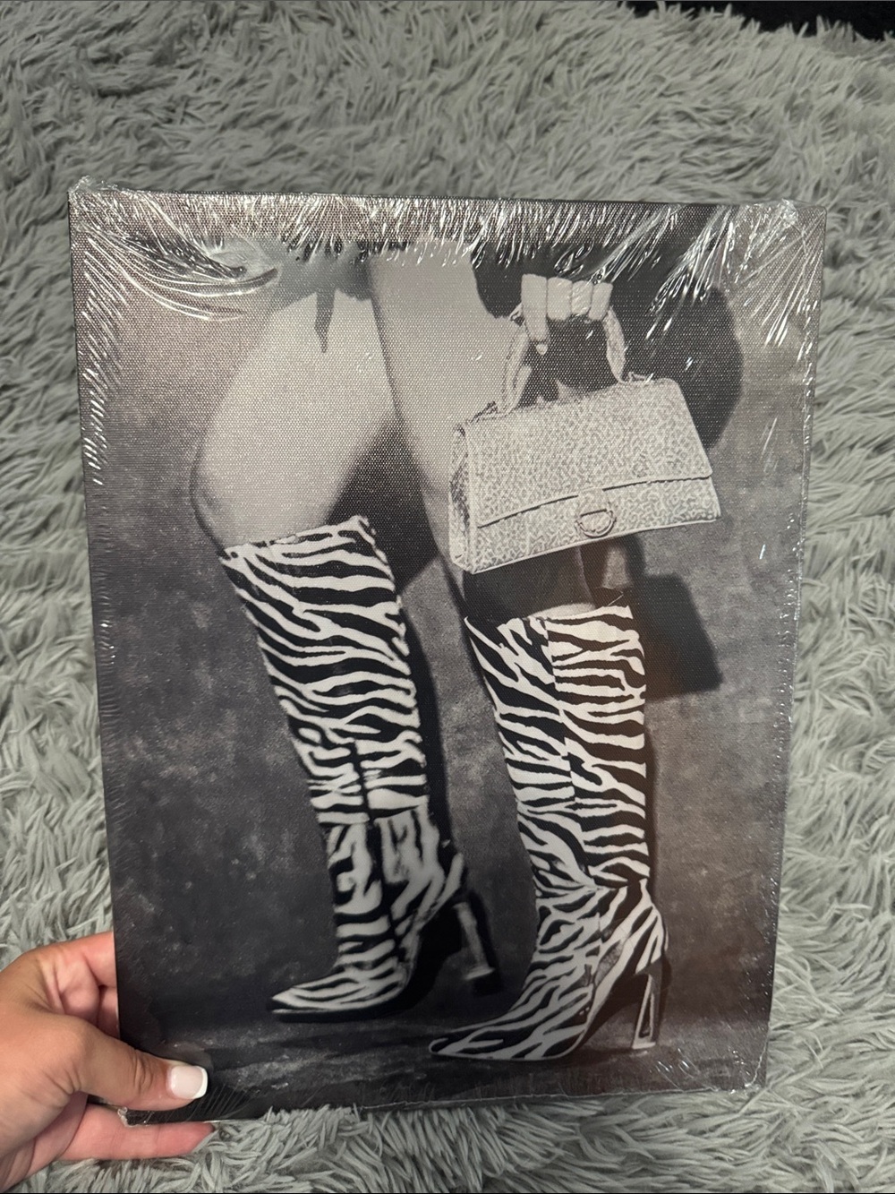 Brand new zebra heels canvas